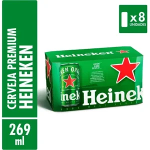 Cerveja Heineken Lata Puro Malte Lager 8 Unidades - 269ml